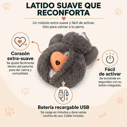 Peluche con Latido Real para Perros - Menos Ansiedad, Más Calma